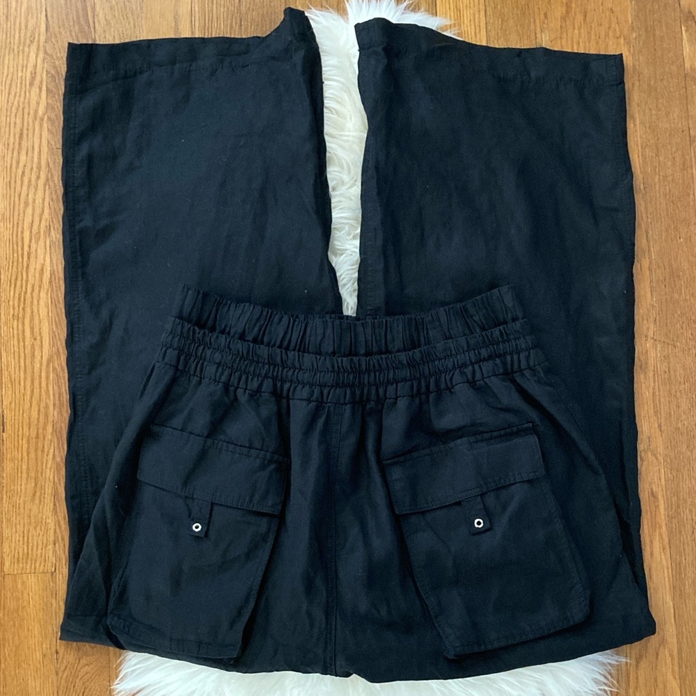 NWOT Zara Ultra-High Linen-Blend Relaxed Fit Wide Leg Pants